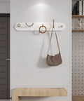 Heavy Duty Wrought Iron Wall Coat Hooks With Zero Hassle Setup For Bedroom And Entryway modern five arm rack with light bags.