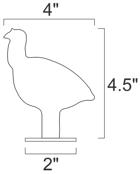 Twenty Piece 22LR Small Bore Metallic Silhouette Knock-Overs Targets Set Featuring Chickens Turkeys Pigs And Rams NRA IHMSA Style Steel Targets Quarter Inch Thick For Rugged Practice - Turkey silhouette dimensions sketch