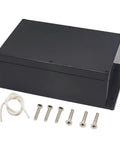 Tough As Nails Abs Plastic Junction Box IP65 Waterproof Dustproof Cover For Electrical Projects Solid Build With Secure Mounting Flaps Black 10 4 X 7 2 Inch Single Package with screws and wires.