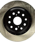 Centric Premium 120.44149 rear brake rotor for Lexus; black hub with drilled holes
