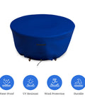 Tough As Nails All Weather Round Fire Pit Cover For 30 Inch Diameter Pits 12 Inch Tall Heavy Duty 18 Oz PVC Coated Polyester Waterproof UV