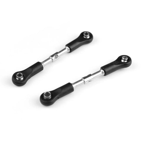 Beefed Up Steering Linkage Set For 1 To 8 Scale X25 X27 X17 RC Cars F22 LG03 Spare Parts Pack Of 2 Black Durable Upgrade For Smooth Precise Steering, two black metal rods