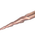 Beefy Tapered Ball Nose End Mill For CNC Router Bits 2 Flute Tungsten Carbide With Antique Brass Plated Coating close-up view