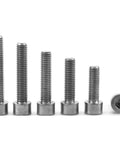 Pro Grade Titanium Socket Head Cap Screws Heavy Duty Rust Proof M12 X 120 Millimeter Fasteners displayed in various lengths.
