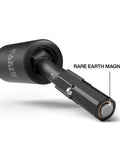 Close-up of Impact Flip Socket Set With Swivel Adapter showing rare earth magnet and 25-degree swivel head.