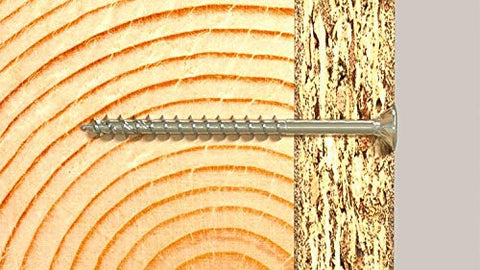 Power-Fast II 3.5 X 30 Mm Wood Screw installed in wood to wood joint, zinc plated, for DIY carpentry and quick fixes