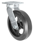 Badass Heavy Duty Swivel Caster With Eight Inch Rubber On Steel Wheel and Kingpinless Design built with a sturdy mounting plate for strong support.
