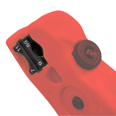 Pro Electric Stripping Pliers For RG6 And RG7 Ethernet Cables adjustment dial showing settings for precise stripping.