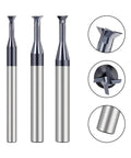 Three Ddyspan dovetail milling cutters with carbide tips, 45°/60° T-slotting, long silver shanks