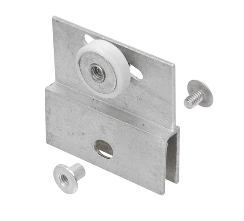 3/4 Inch Flat Edge Nylon Ball Bearing Roller Assembly For Frameless Sliding Shower Doors Chrome Finish, parts shown