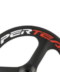 700C Carbon Clincher Front Wheel With 70mm Tri Spoke Deep Rim 23mm Width Matte 3K Finish Toray T700 Carbon Fiber Highlight