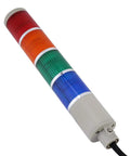 Multi Color LED Alarm Tower Light Indicator With Red Green Yellow Blue 4 Stack Andon Tower Lights, angled view