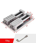 Tough As Nails CNC Bench Vise Offering Rock Solid Clamping And Thickened Hardened Screw Rod For Precision Machining and Two Row Mold Setup for Daily Shop Use, featuring a steel body and machined precision.