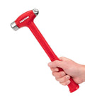 26 Oz Ball Peen Dead Blow Hammer with Nonslip Handle and Flared Grip for Lower Rebound Superior Control; hand holding hammer
