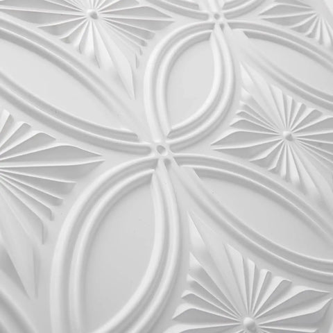 Decorative PVC Drop Ceiling Tile White 2x2 Ft Glue Up Ceiling Panel 24x24 Inches Pack of 12 Easy Install Over Substrates