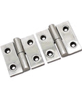 Hinge, 4-leaf, 304 stainless steel with mounting holes; heavy-duty equipment component
