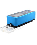 Handheld Digital Roughness Tester Straight Up Delivers Lab Grade Surface Finish Checks For Metal Plastic And Wood With Zero Sweat Portability And Heavy Duty Precision For Pro Inspection Shops Built Different, showing blue metal casing and display.