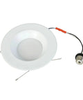 LOG BARN Recessed Lighting 6 Inch, 5CCT LED Can Lights for Ceiling with white baffle trim and wiring attached.