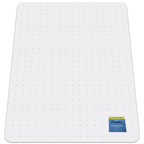 Heavy Duty PET Chair Mat For Carpeted Floors 32 X 48 Inches Hard Material Desk Floor Protector shown flat with texture detail.
