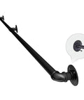 Straight Up Rock Solid Black Iron Railing For Indoor And Outdoor Use Adjustable Height Safety Guardrail With Rustproof Finish horizontal view