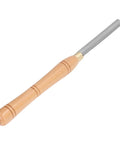 Wood lathe turning chisel with beach wood handle and rectangular steel blade