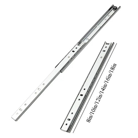 Two Way Full Extension Stainless Steel Drawer Slides With Soft Close And Ball Bearing Runners 27mm Wide Heavy Duty 12in Length