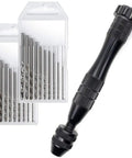 Pro Grade Precision Pin Vise Hand Drill Kit With 20 Micro Bits 0.8mm To 3.0mm For Resin Casting Molds Jewelry Making Woodworking Model Kits And Miniature Craft Projects, black steel hand drill with bit cases