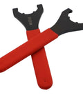 Heavy Duty Type ER Wrench For ER16 ER20 ER25 ER32 ER40 Collet Chuck Nut Spanner Fit CNC Router Engraving Spindle Tool Holder High Torque Alloy Steel, red handles and black spanner heads.