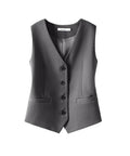Women's Vintage Layering Vest In Cotton Stretch With Side Elastic Panels And Back Mesh Design For That Relaxed Old Money Vibe And Super Comfy All Season Fit In Warm Brown, front view.