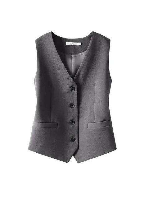 Women's Vintage Layering Vest In Cotton Stretch With Side Elastic Panels And Back Mesh Design For That Relaxed Old Money Vibe And Super Comfy All Season Fit In Warm Brown, front view.