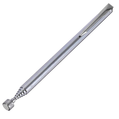 Chrome extendable magnetic pickup tool with telescoping shaft and magnet tip