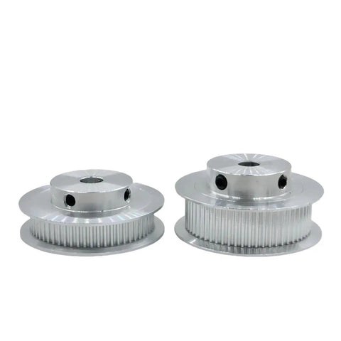 Get Your 3D Printing Projects Running Smooth With This Awesome Timing Pulley Kit Featuring a Rock Solid Five To One Speed Downgrade And Dual Compatibility For Both Six Millimeter And Ten Millimeter Belts So You Can Dial In Perfect Torque And Build, two alloy timing pulleys