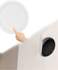 Round Aluminum Access Panel Flush Ceiling Cover Secure Mount Inspection Hatch, showing flush mount with finger touch.