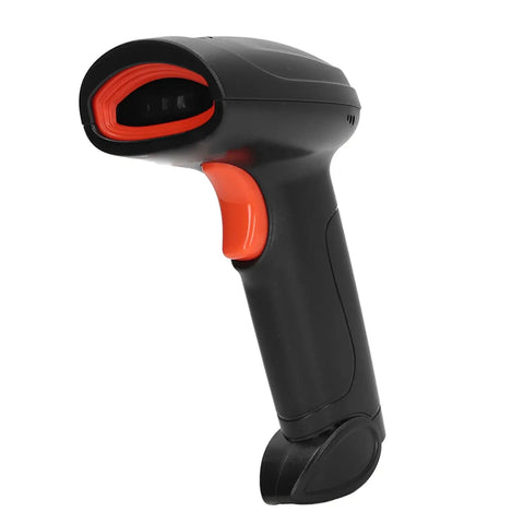 Handheld Barcode Scanner 4G Portable High Speed Reader for Supermarket Pharmacy and Retail Biz, black with orange accents