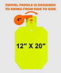 Target Stand System AR500 Steel Target Complete Kit showing 12x20 inch size with 4 inch swivel paddle attachment.