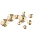 Brass Clock Hand Nut Set 9-Piece For Grandfather Clocks And Movements With Knurled Serrated Edge Fits 5mm 6mm And 10mm Dial Hands