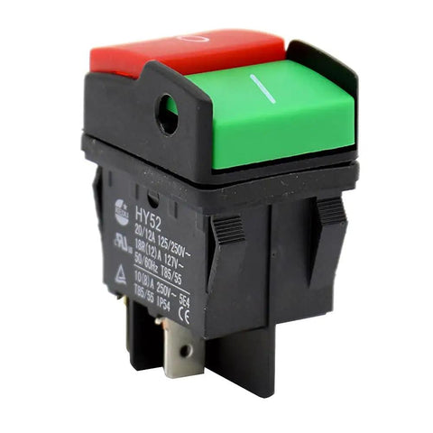 Push Button On Off Start Stop Switch For Mechanical Equipment And Marine Use, 4 Pins, Black Rocker Style, Safe Auto Reset