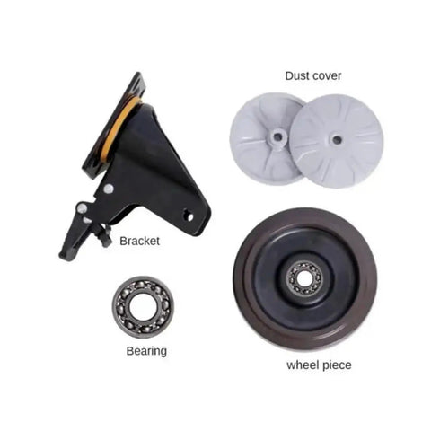 Components of Heavy Duty 4 Inch Brake Casters With Flat Rubber Silent Wheels For Trolleys And Carts Quiet Rolling And Floor Safe Built Tough
