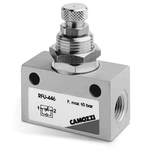 Rock Solid Inline Flow Control Valve Unidirectional Build With Half Inch Ports For Steady Pneumatic Air Regulation And Smooth Operation Crafted For Tough Daily Grind And Quick Easy Install