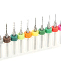 10Pcs Micro Twist Drill Bit Set For Pro Grade Gas Orifices And Mini Vises Tungsten Steel Cobalt Spiral Bits with colorful holders