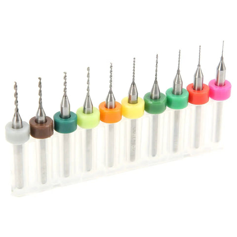 10Pcs Micro Twist Drill Bit Set For Pro Grade Gas Orifices And Mini Vises Tungsten Steel Cobalt Spiral Bits with colorful holders