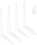 Built Tough Heavy Duty Metal Floating Shelf Brackets 8 By 10 Inch White L Shaped Shelf Supports For Garage Warehouse And Workshop With Wall Anchors And Screws 4 Pack