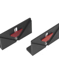 Pro Grade Aluminum Alloy Right Angle Dovetail Spline Clamp With Adaptive Clamping for woodworking, pack of two, red and black.