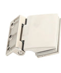304 Stainless Steel Curved Glass Door Hinge Single Sided For 8 To 12mm Tempered Glass built like a tank showing flat side view.