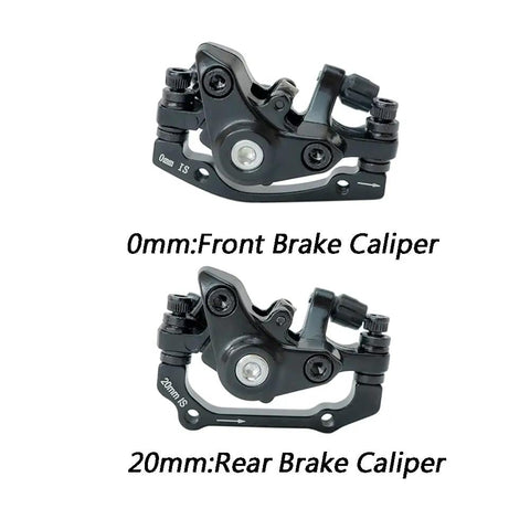 One Pair Universal Front And Rear Mechanical Disc Brake Calipers For Mountain Bikes, Road Bikes, And Folding Bikes front and rear view