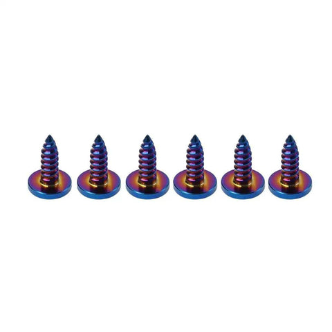 Six Pcs M5 By 15mm Titanium Alloy Self Tapping Bolts Torx Head With Burn Blue Finish For BMW Harley Honda Ducati Universal Motorcycle Applications And Truss Fasteners
