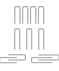 Forty Pieces Zinc Plated Louver Staples For Plantation Shutters Tilt Rods Precision Fit Rust Proof Replacement Hardware quick view of clips