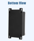 Bottom view of IP65 Waterproof ABS Plastic Electrical Junction Box With Clear Cover Enclosure Black External Fixed Ears Project Box