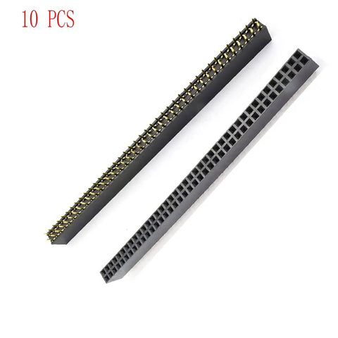 2.54mm 80 Pin Dual Row Female Socket Pin Header Kit Straight 2 X 40 Pin PCB Connector Pack Of 10 For Quick Protos And DIY Electronics