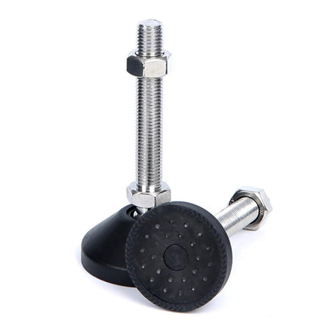 Durable Nylon Adjustable Threaded Leveling Feet With Swivel Base for Furniture Legs, D80 and M8 to M20 Thread Size, 10 Pack